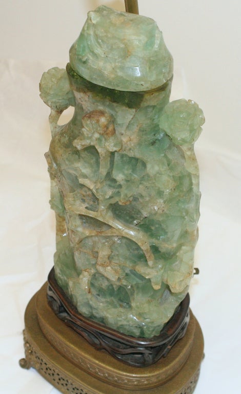 Chinese Green Quartz Lamp For Sale 1