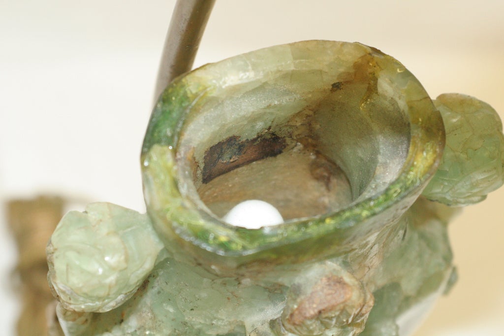 Chinese Green Quartz Lamp For Sale 3