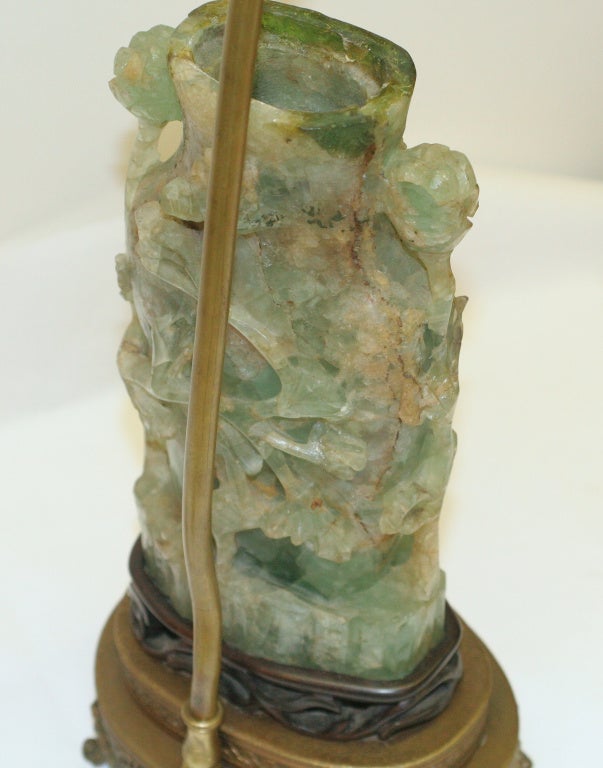 Chinese Green Quartz Lamp For Sale 4