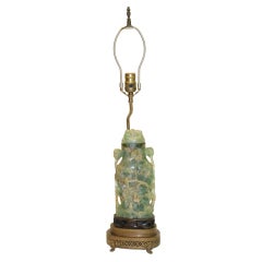 Vintage Chinese Green Quartz Lamp