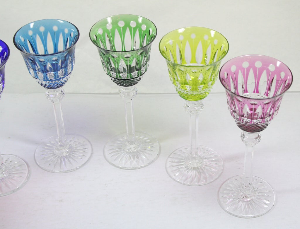 French Set of Six Saint-Louis Crystal Tommy Sherry Glasses