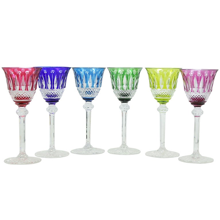 Set of Six Saint-Louis Crystal Tommy Sherry Glasses