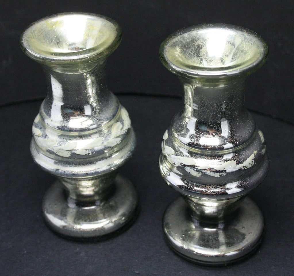 Pair of Mercury Glass Bud Vases