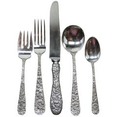 Stieff Sterling Silver 5-Piece Service for 8 Flatware with Serving Pieces