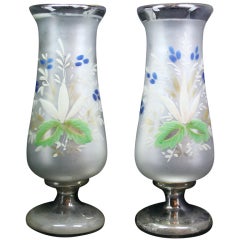 Antique Pair of Mercury Glass Vases