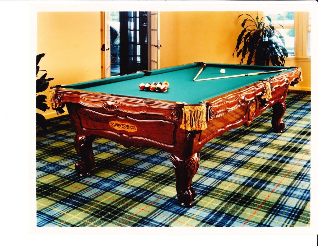 We are proud to offer a once in a lifetime opportunity to purchase a rare limited edition custom made billiard table by Brunswick. This fantastic piece was previously owned by the infamous celebrity, comic David Brenner (see attached photograph). It