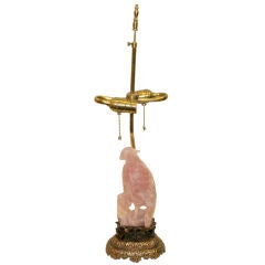 Chinese Pink Quartz Lamp