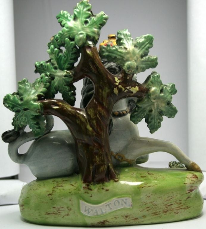 19th Century The Lion & The Unicorn by Staffordshire