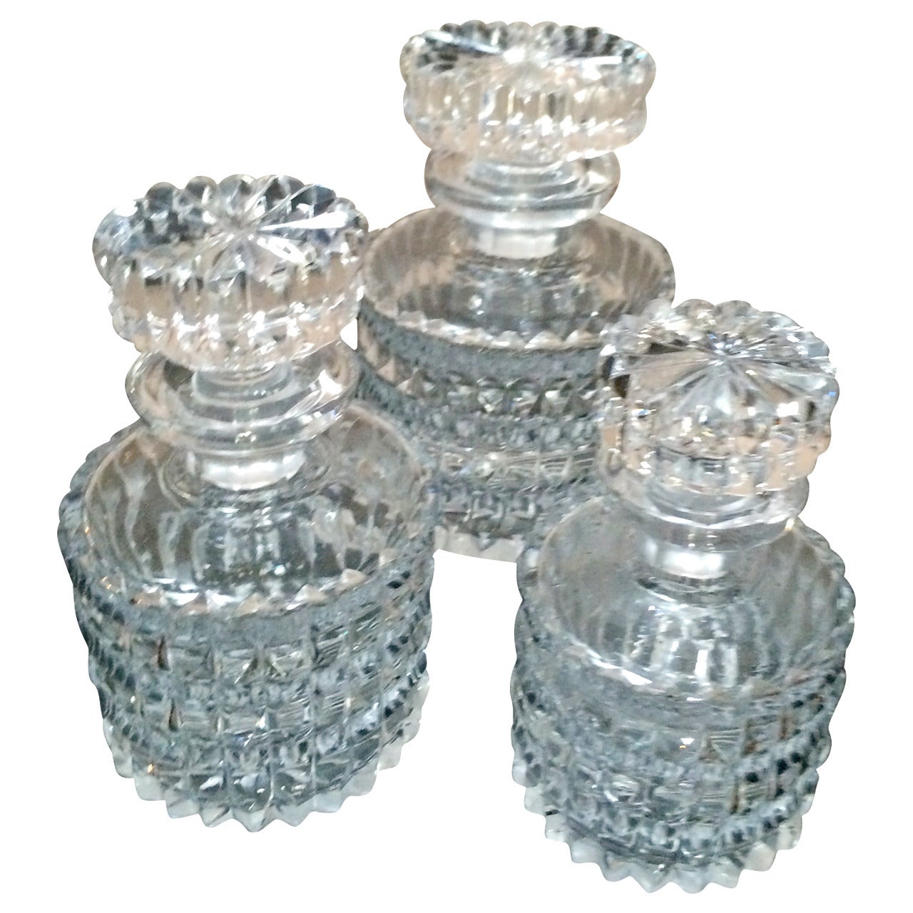Set of Three Small Crystal Decanters