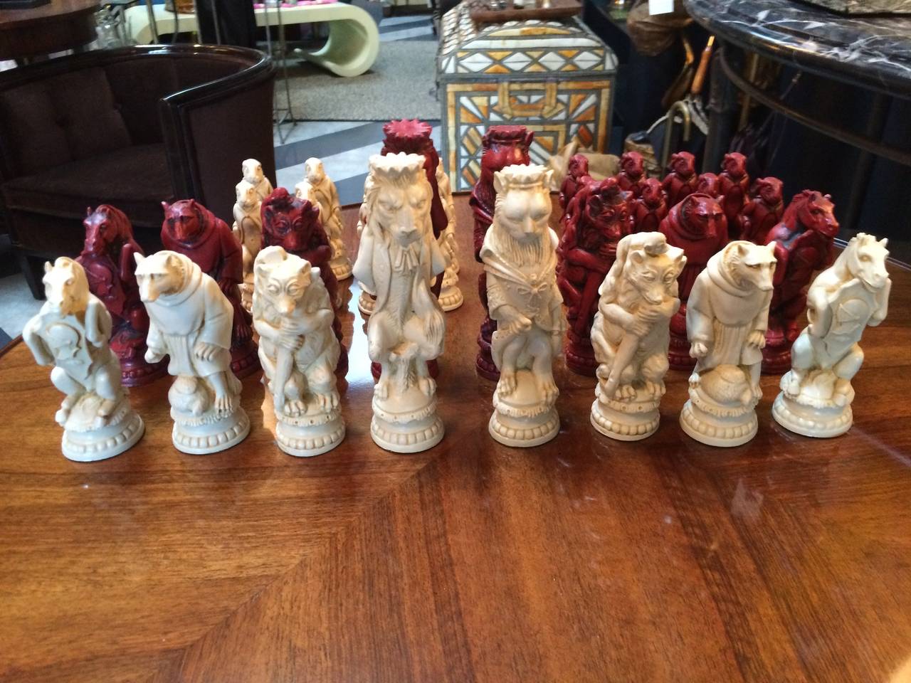 Wild animals play chess - beautiful and whimsical pieces for playing or viewing - Reynard - no board