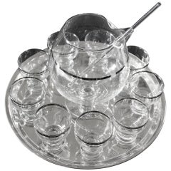 Martini Set Consisting of Pitcher, Tray, Nine Glasses and Stirrer 5