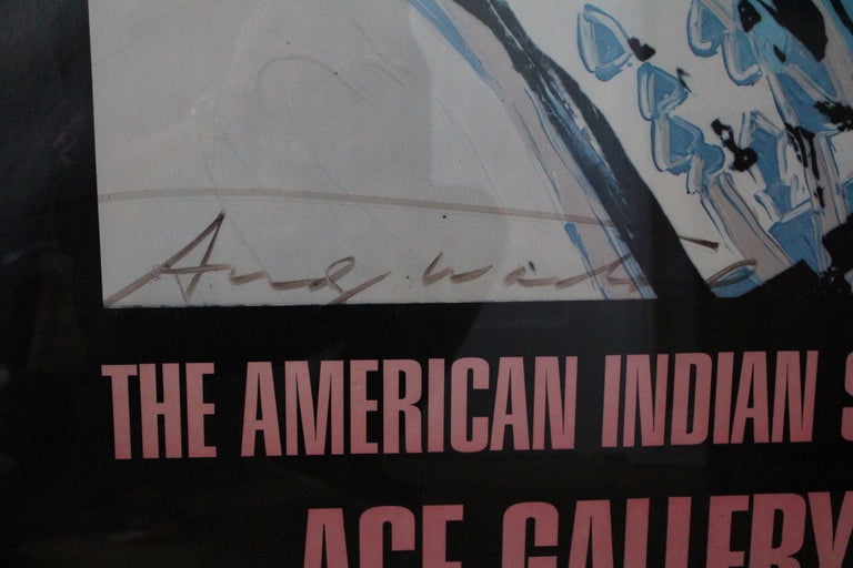 This poster was signed by Warhol at a wrap party after shooting the movie 'BAD' in Los Angeles.