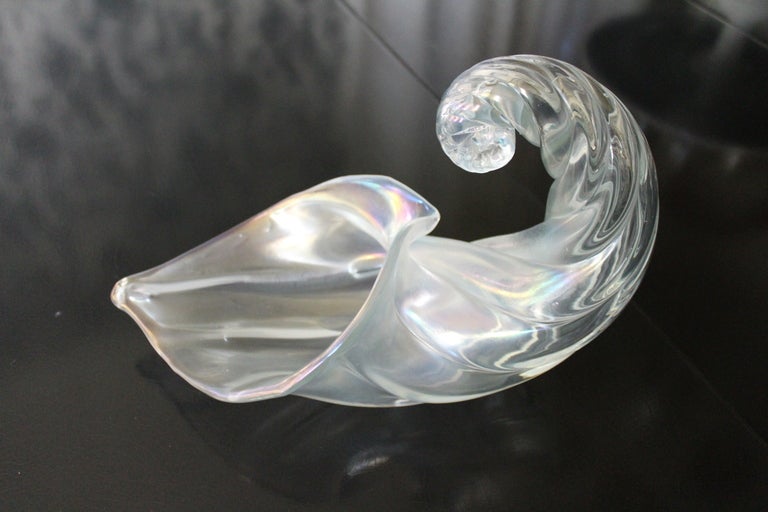 Cornucopia Murano Barovier Iridescent glass 
 - beautiful decorative item, or use as a candy dish, vase or bowl.