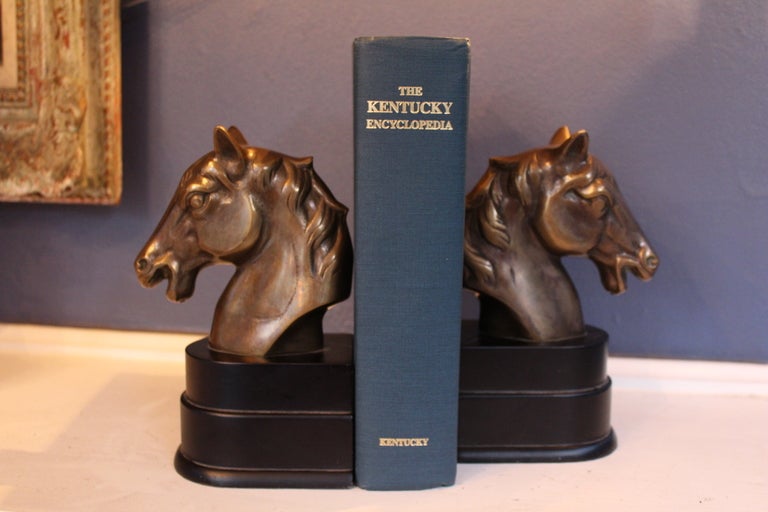 Substantial Horse head book ends on Black - great for the equestrian enthusiast 