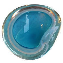 Vintage Brilliant Blue Murano Dish