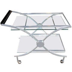 Aluminum Bar Two Shelf Bar Cart
