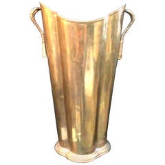Brass Umbrella Stand with Rope Detail Handles