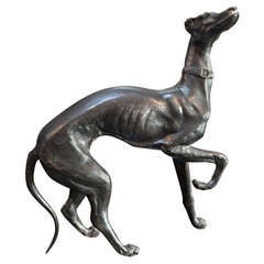 Bronze Italienischer Windhund Tischplatte Skulptur