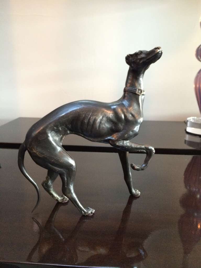 Italian Greyhound tabletop sculpture or decorative. Beautifully articulated and perfect addition to a book shelf, table or desk.