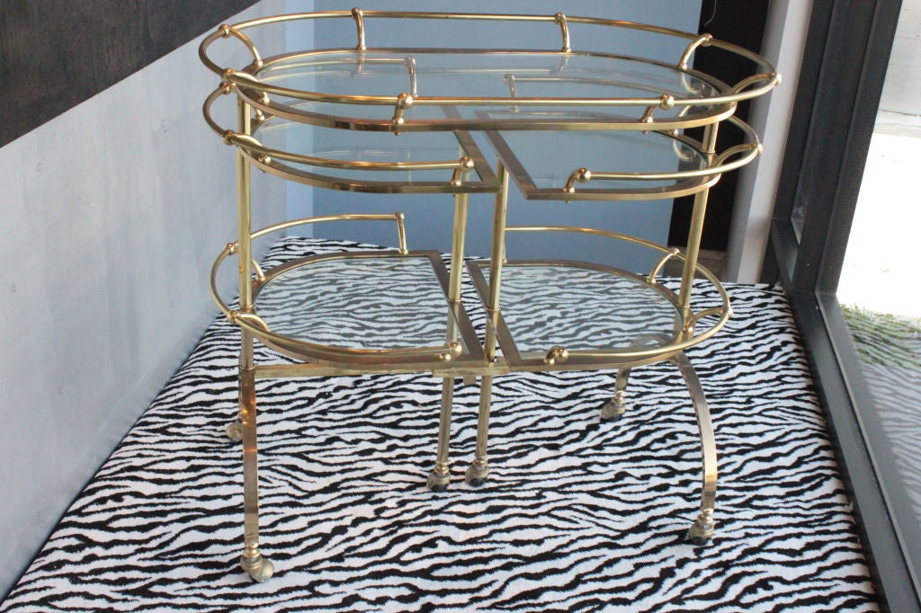 Three Tier Brass Bar Cart