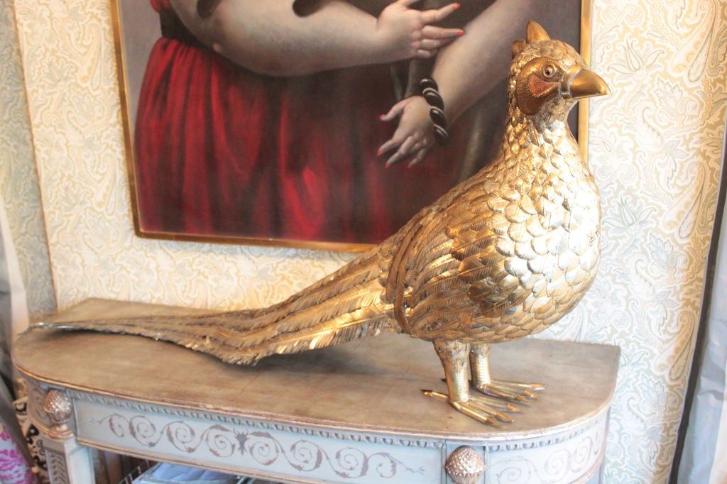 20th Century Monumental Sergio Bustamante Signed Female Peacock