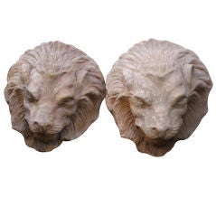 Pair of Vintage lion fountain heads