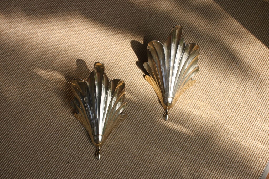 Pair of Brass Wall Pockets