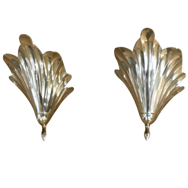Pair of Brass Wall Pockets