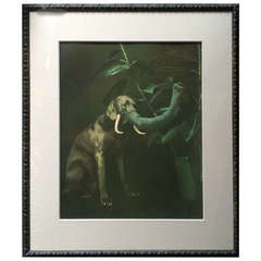 William Wegman Original print "Elephant Dog' framed 4