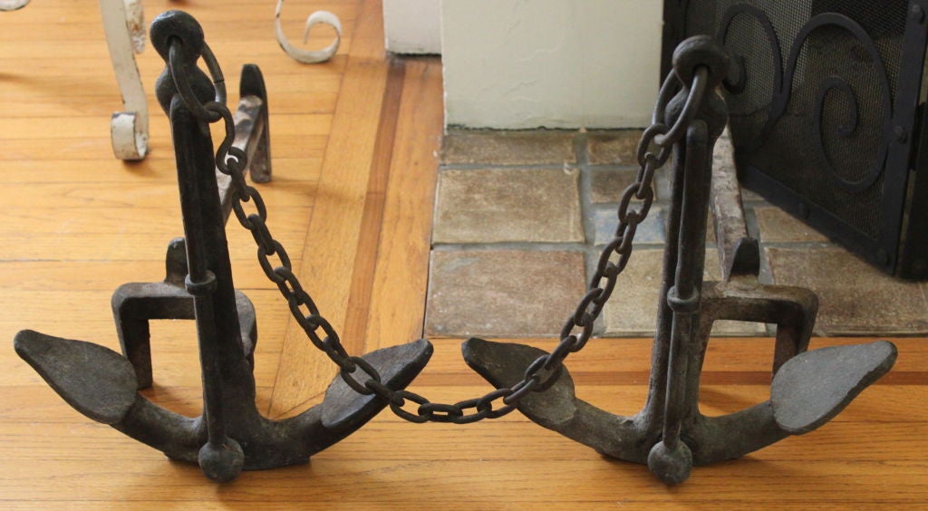 Forged iron anchor motif with chain size is per anchor.