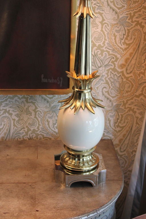 20th Century Pair of Stiffel Ostrich Egg Lamps after Tommy Parzinger