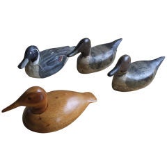 Vintage Set of 4 Decoys Original Painted Early 20thc