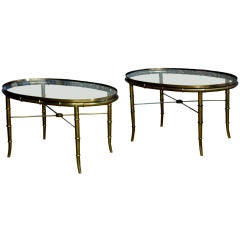 Mastercraft Brass Bamboo Oval Coffee Table