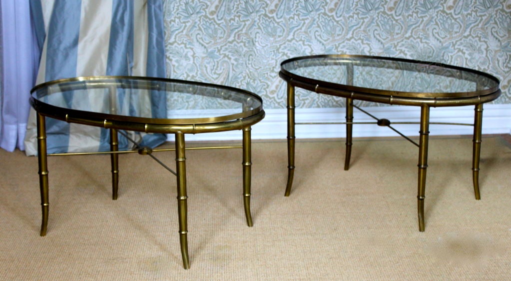 Mastercraft Brass Bamboo Oval Coffee Table In Excellent Condition In Los Angeles, CA