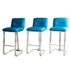 Set of 3 Lion in Frost Swivel bar stools