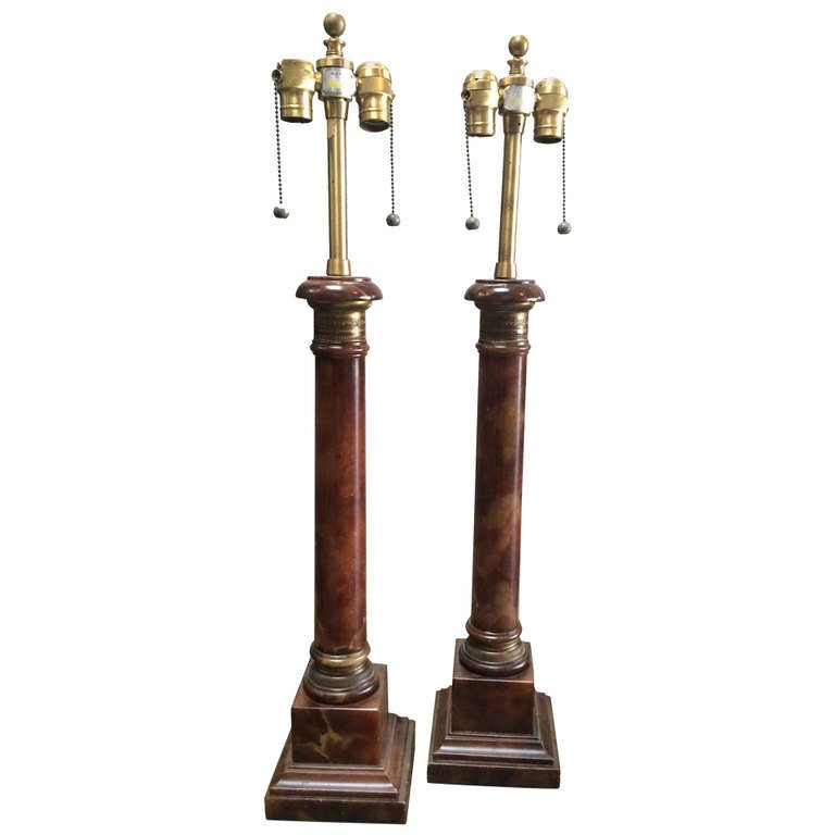 Pair of Marbro Marble lamps