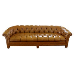 8' Chesterfield sofa in beautifully aged leather