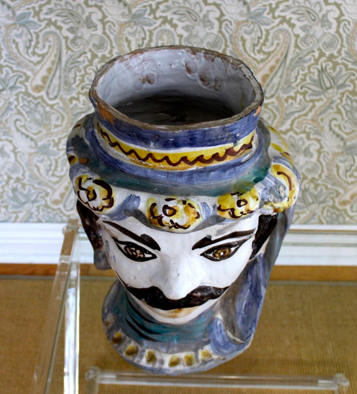 italian ceramic head planters