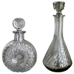 Vintage Crystal and Blown Glass liquor Decanters