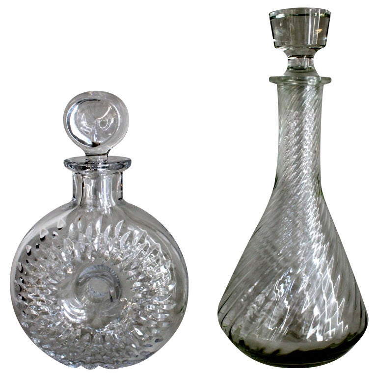 Crystal and Blown Glass liquor Decanters at 1stdibs