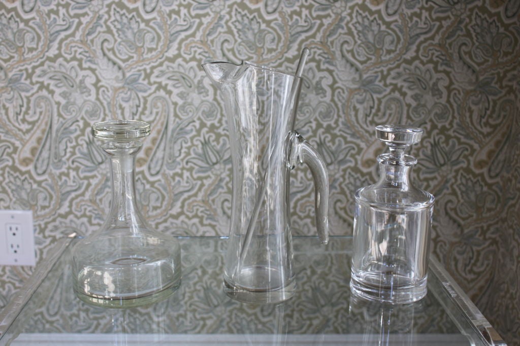 Martini Set/ Asst. Liquor Decanters In Excellent Condition In Los Angeles, CA