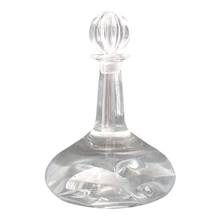 Signed Orrefors Crystal Decanter