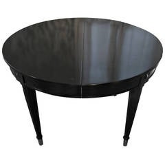 Drexel Black Lacquer Table with Three Leaves