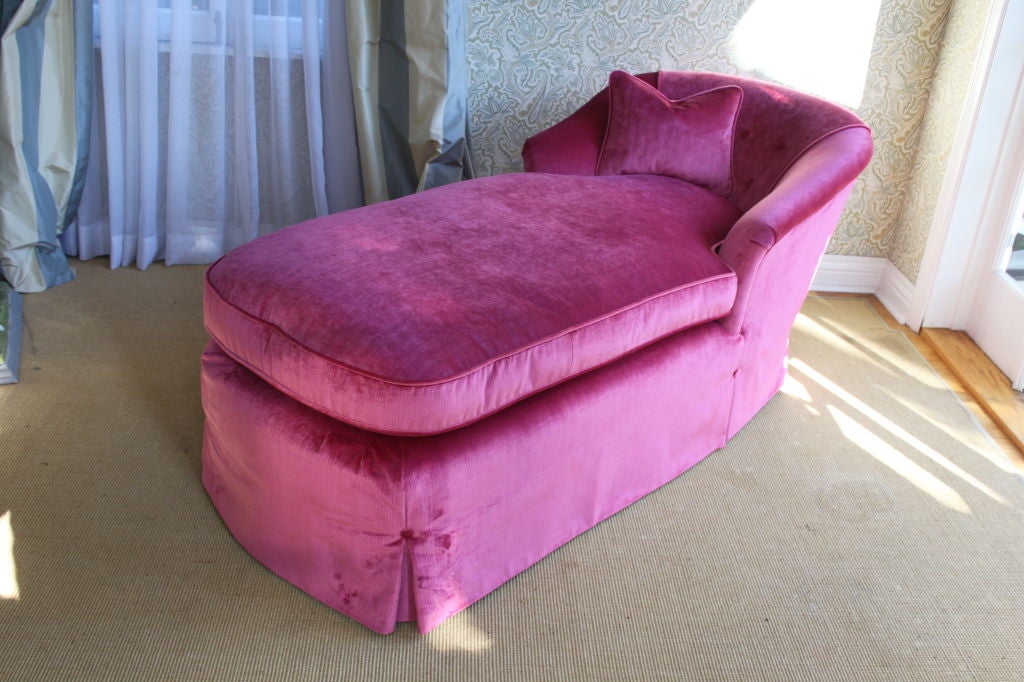 completely restored and ready for a lovely room... upholstered in raspberry silk velvet with a lovely pillow - gorgeous in any room