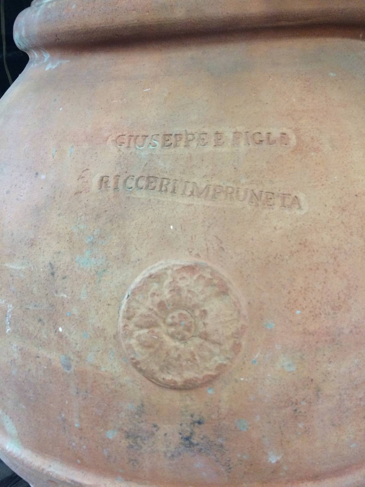 19th century Italian terracotta olive oil jar.