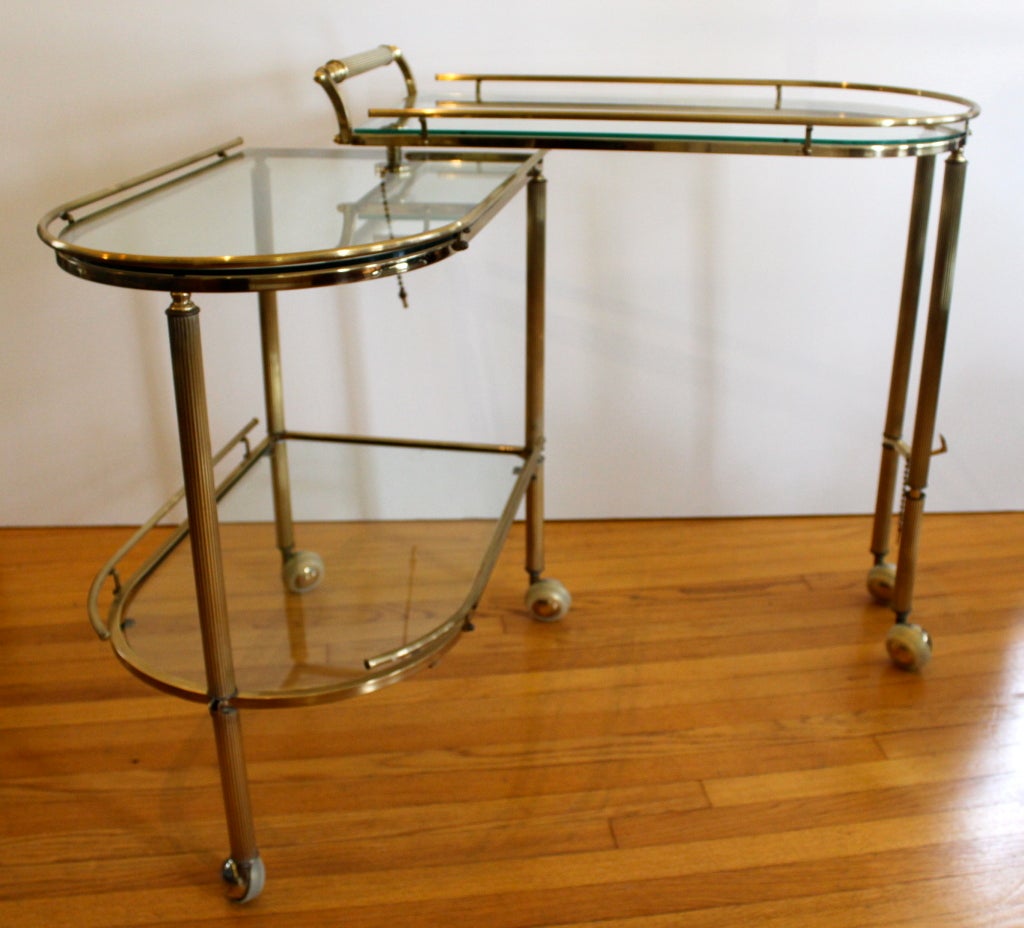 Brass Expandable Tri-Level Bar Cart 1