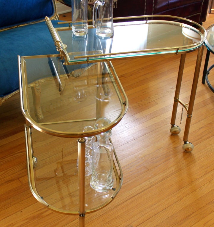 Brass Expandable Tri-Level Bar Cart 4