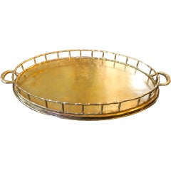 Vintage Brass Bamboo Oval tray