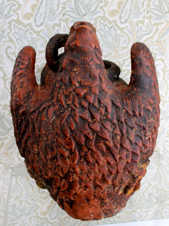 Pottery Ceramic Snake Basket with Eagle Design