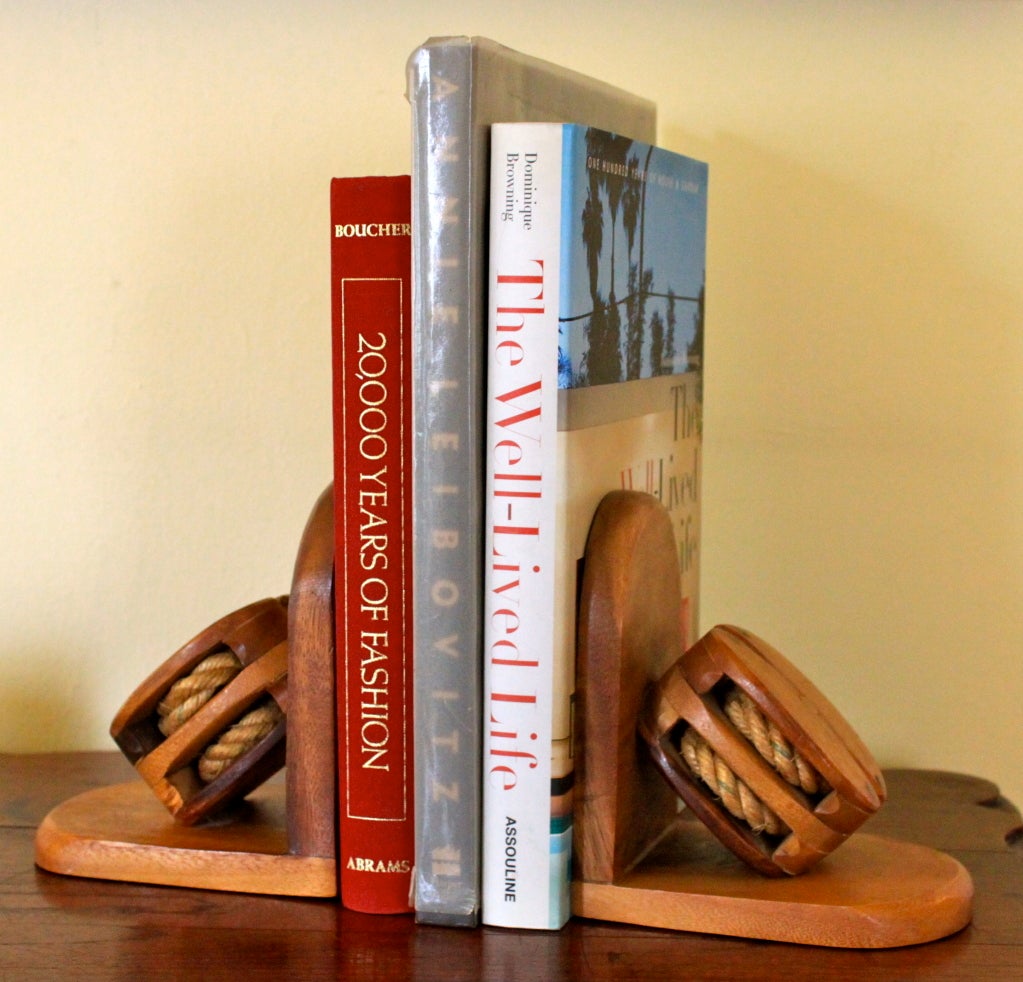 20th Century Nautical Pulley Bookends